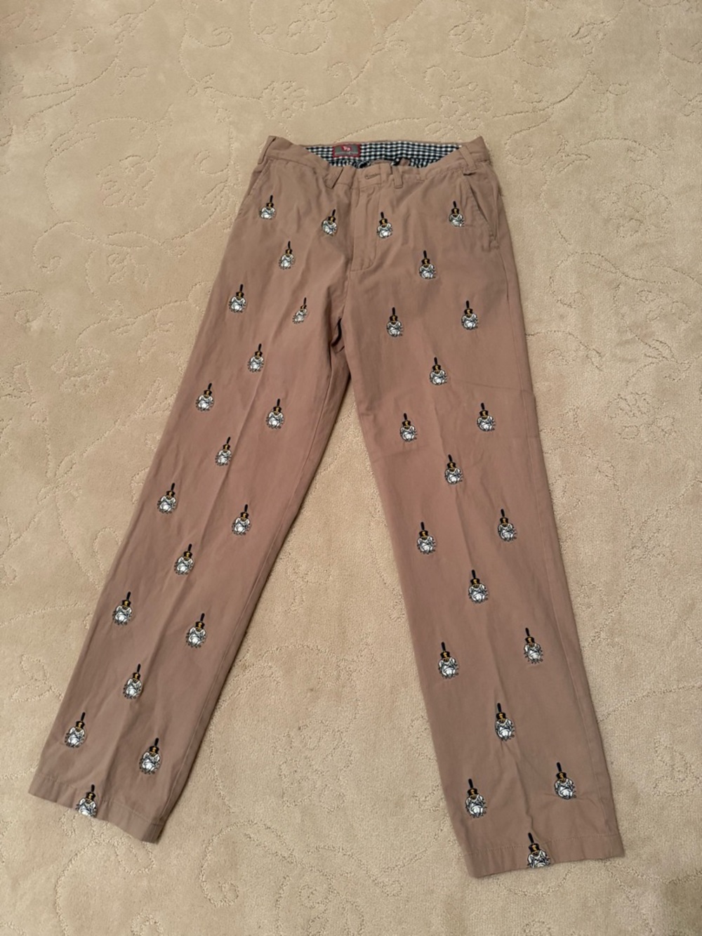 Penningtons Citadel Bulldog Embroidered Tan Casual Chinos